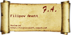 Filipov Anett névjegykártya